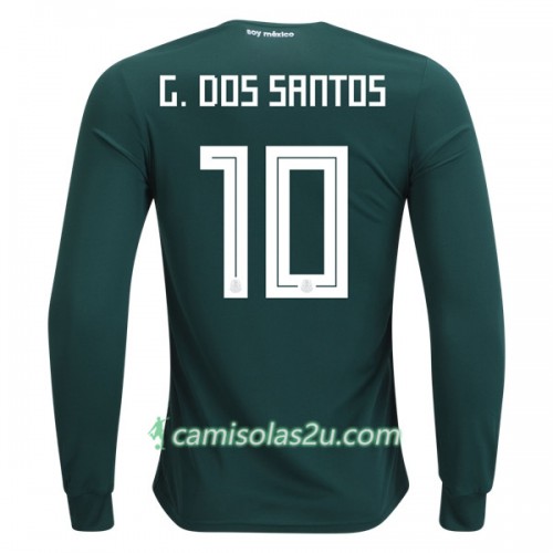 Camisolas de Futebol México G.Dos Santos 10 Equipamento Principal Copa do Mundo 2018 Manga Comprida Camisolas de Futebol México G.Dos Santos 10 Equipamento Principal Copa do Mundo 2018 Manga Comprida